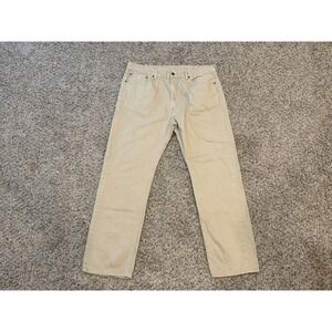 Levis 505 Regular Fit Straight Leg Jeans Khaki Tan Mens 40x32 Denim Pants